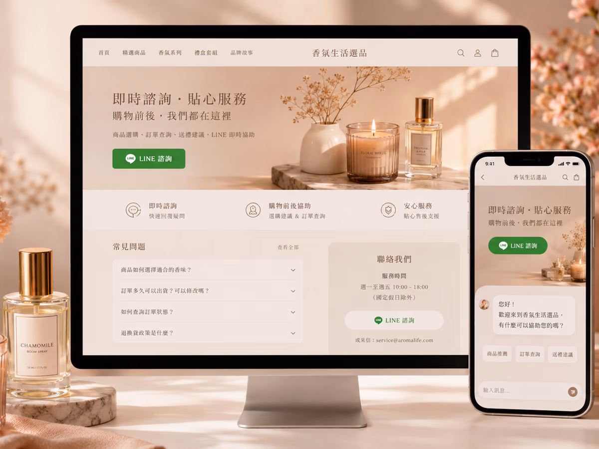 香氛生活選品品牌｜Shopline 官方購物網站建置 網站畫面 3