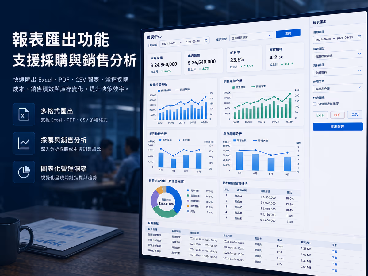 貿易產業|進銷存與庫存管理系統 網站畫面 3